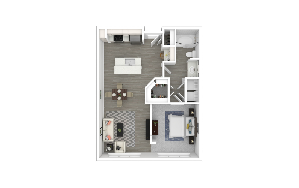 3D Furnished Floorplan - A3