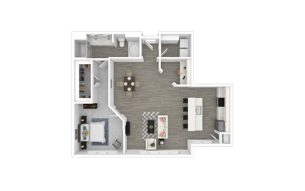 3D Furnished Floorplan - A6