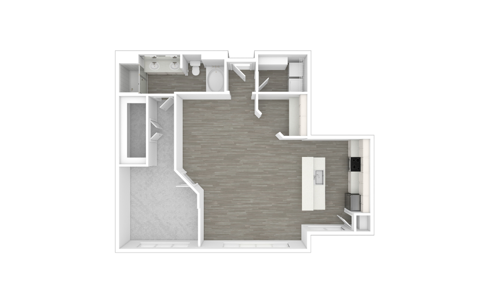 3D Unfurnished Floorplan -  A6