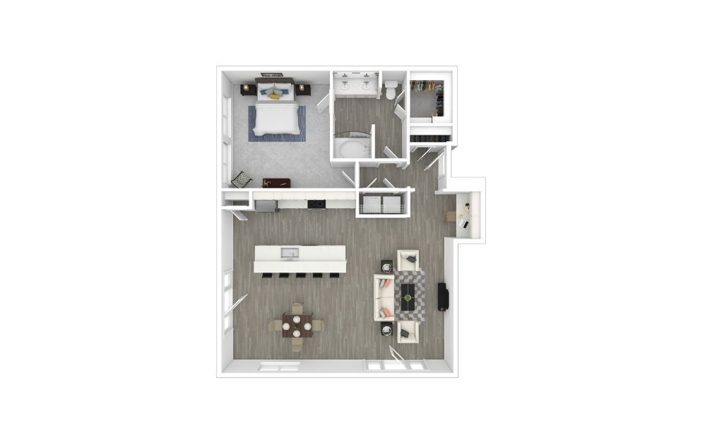 3D Furnished Floorplan - A8