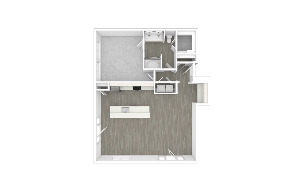 3D Unfurnished Floorplan -  A8