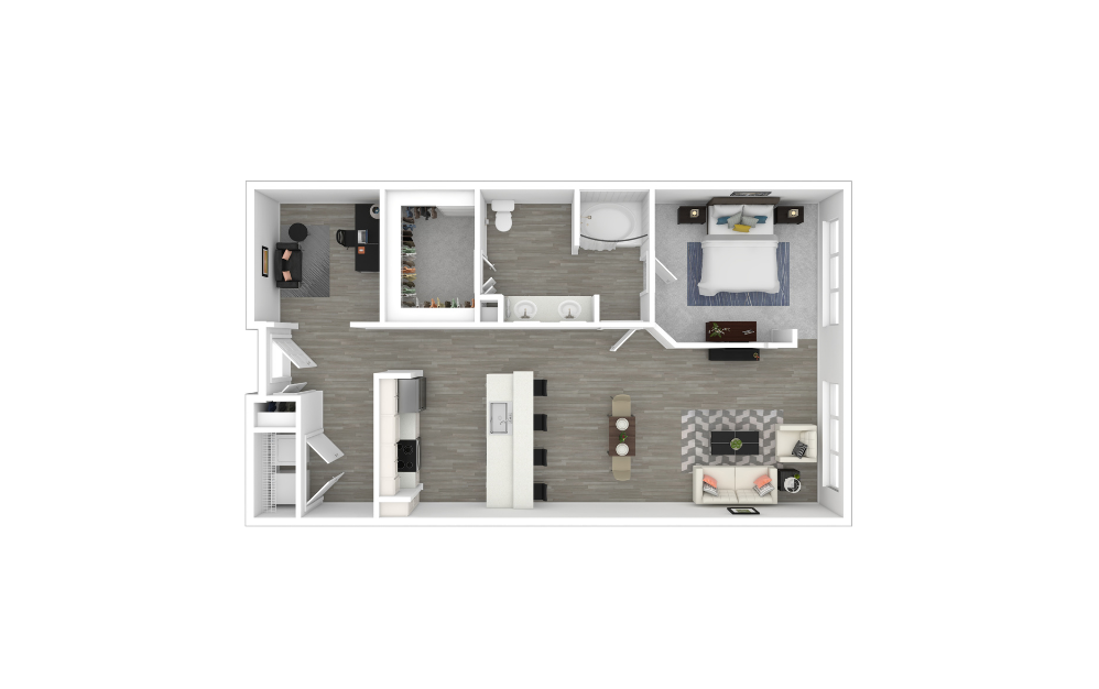 3D Furnished Floorplan - B5