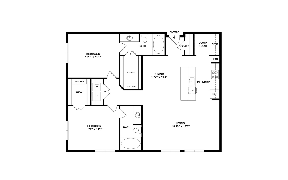 2D Flat Floorplan - C6