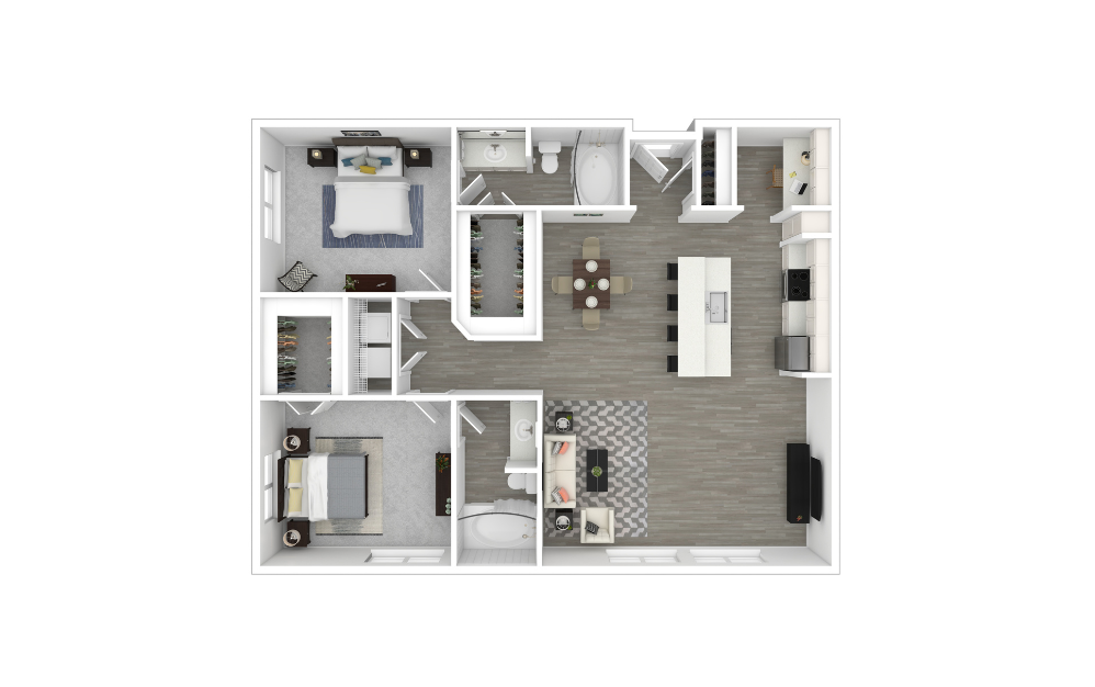 3D Furnished Floorplan - C6