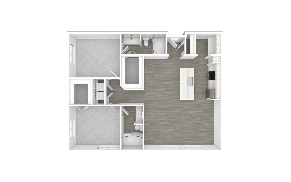 3D Unfurnished Floorplan -  C6