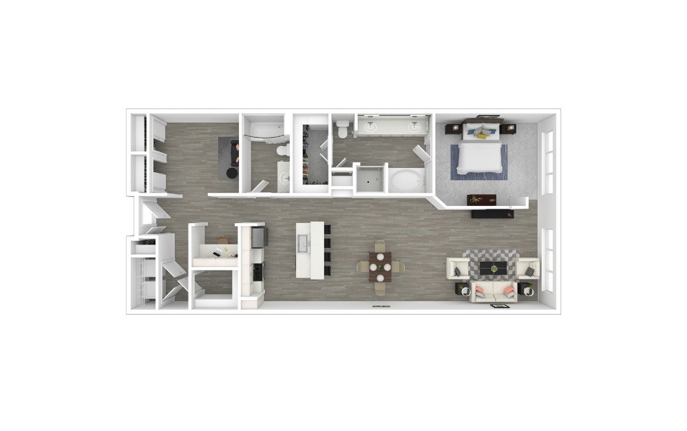 3D Furnished Floorplan - C6A