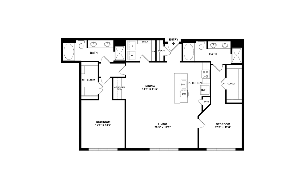 2D Flat Floorplan - C8