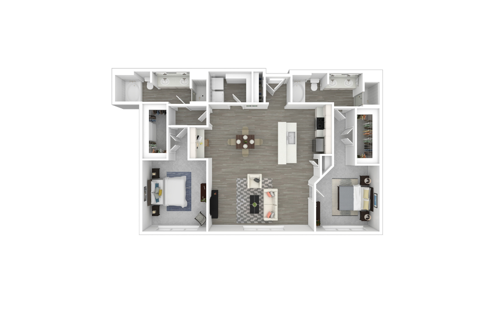 3D Furnished Floorplan - C8