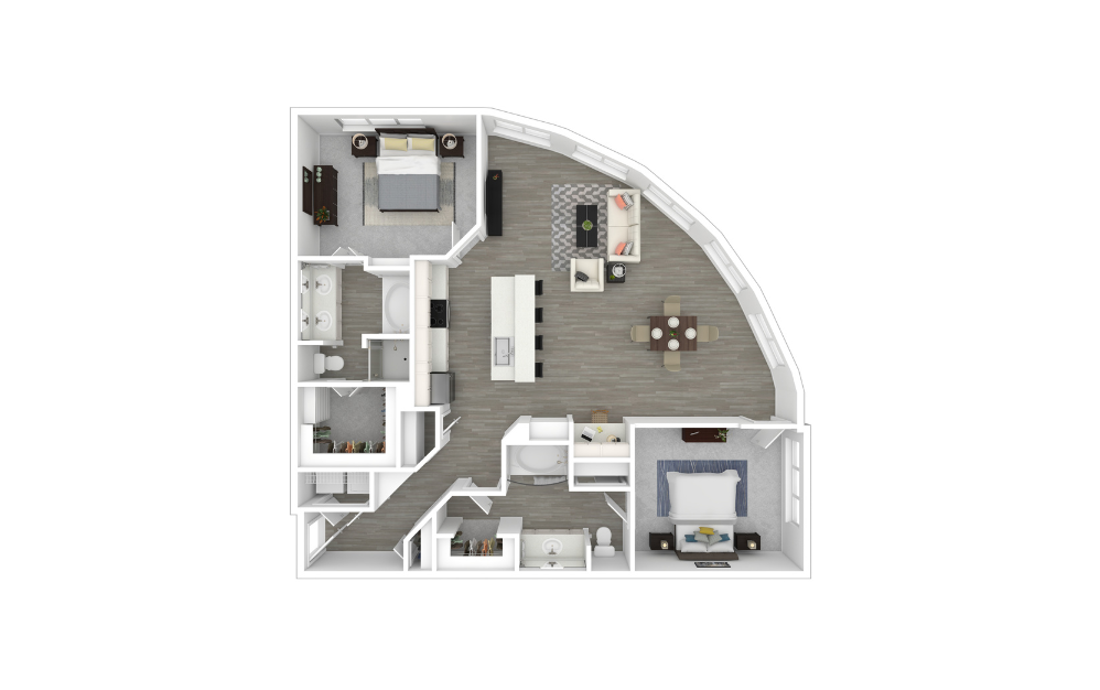 3D Furnished Floorplan - C8A