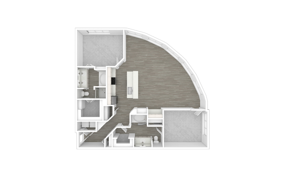 3D Unfurnished Floorplan -  C8A