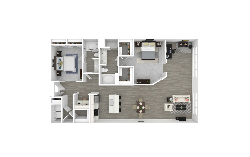 3D Furnished Floorplan - C9A