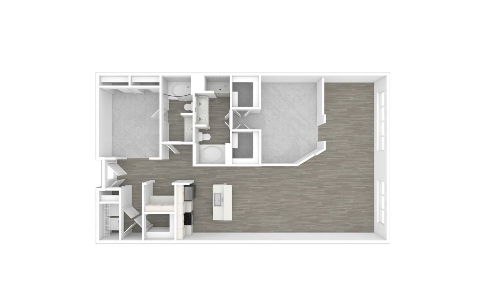 3D Unfurnished Floorplan -  C9A