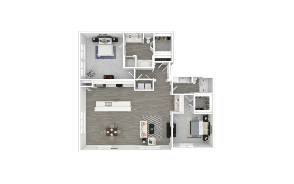 3D Furnished Floorplan - C9B