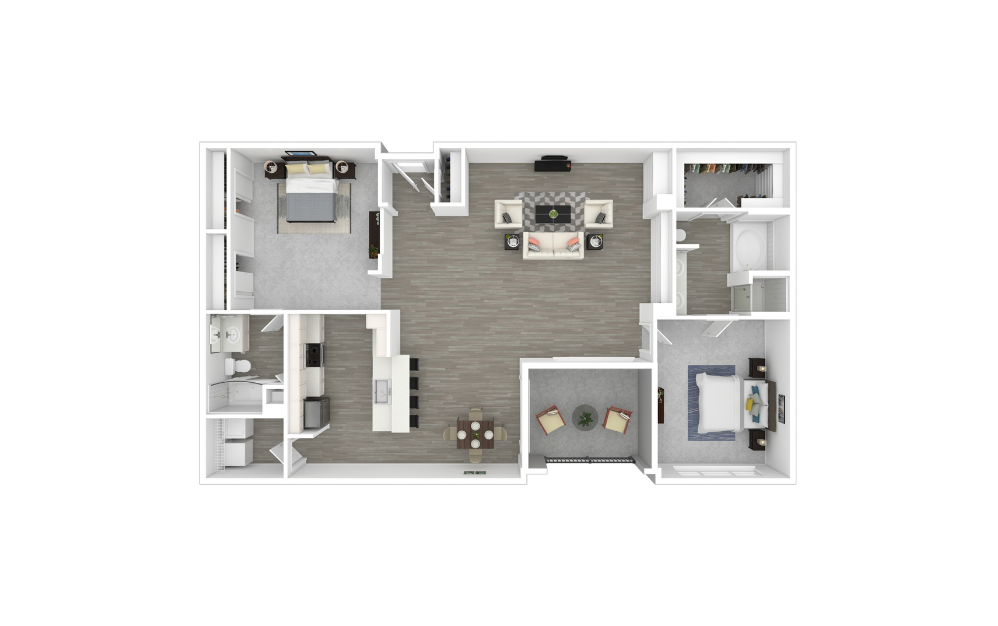 3D Furnished Floorplan - C9C